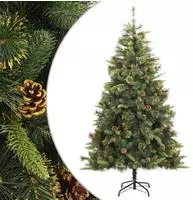vidaXL K&uuml;nstlicher Weihnachtsbaum Klappbar mit Zapfen 180 cm