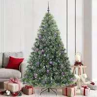 vidaXL K&uuml;nstlicher Weihnachtsbaum mit 300 LEDs Gr&uuml;n 210 cm PE und PVC