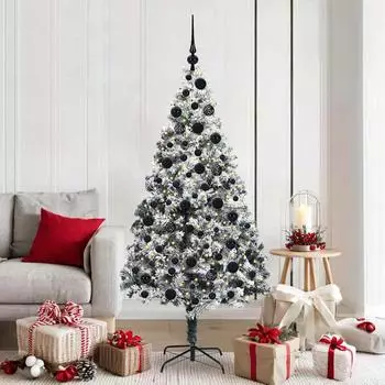vidaXL Künstlicher Weihnachtsbaum mit Ständer, 300 LEDs, weiß, 180cm (3396963)