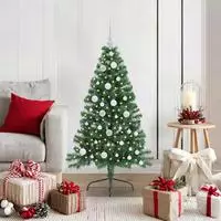 vidaXL K&uuml;nstlicher vorbeleuchteter Weihnachtsbaum Gr&uuml;n 120 cm PVC