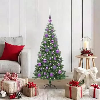 vidaXL K&uuml;nstlicher Weihnachtsbaum mit St&auml;nder, 150 LEDs, gr&uuml;n, 120cm, PVC (3396364)