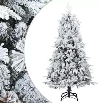 vidaXL K&uuml;nstlicher Scharnier-Weihnachtsbaum schneebedeckt, wei&szlig;, 120cm (8721288279705)