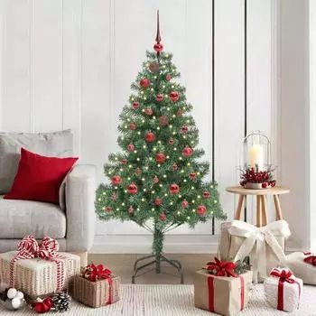 vidaXL Weihnachtsbaum mit St&auml;nder, 150 LEDs, gr&uuml;n, 150cm, PVC (3396367)