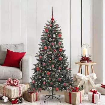 vidaXL K&uuml;nstlicher Weihnachtsbaum gr&uuml;n 150cm, PVC/Stahl