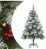 vidaXL Künstlicher Weihnachtsbaum grün/weiß, 150cm (3395177)
