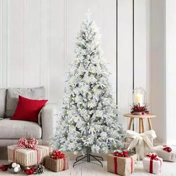 vidaXL K&uuml;nstlicher klappbarer Weihnachtsbaum wei&szlig;, 180cm, PE/PVC (3397480)