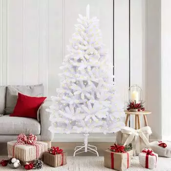 vidaXL K&uuml;nstlicher Weihnachtsbaum wei&szlig;, 180cm, PVC und Metall