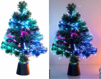 Lunartec Großer LED-Weihnachtsbaum mit Glasfaser-Farbwechsler