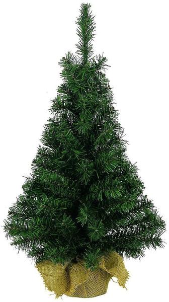 Kaemingk Mini Weihnachtsbaum im Jutesack 45cm grün