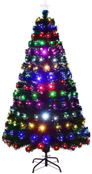 Costway LED-Weihnachtsbaum beleuchtet 210cm grün mit Glasfaser-Farbwechsler