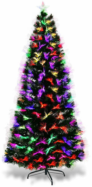 Costway LED-Weihnachtsbaum beleuchtet 180cm grün mit Glasfaser-Farbwechsler (CM20549)