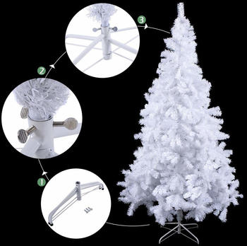 Costway Künstlicher Tannenbaum 240cm weiß
