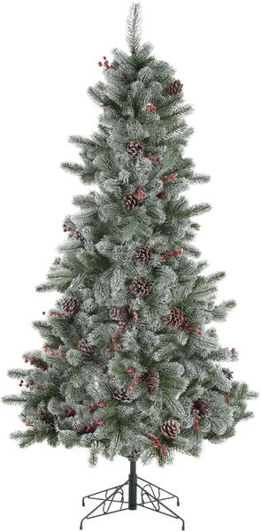 Home Affaire Künstlicher Weihnachtsbaum beschneite Äste, Tannenzapfen und Beeren 120cm grün