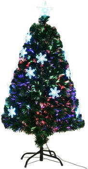 Costway LED-Weihnachtsbaum beleuchtet 120cm grün mit Glasfaser-Farbwechsler