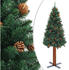 vidaXL Schlanker Weihnachtsbaum mit Echtholz und Zapfen grün 180cm (320958)