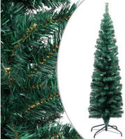 vidaXL K&uuml;nstlicher Weihnachtsbaum Schlank mit St&auml;nder Gr&uuml;n 150 cm PVC