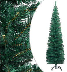 vidaXL Schlanker K&uuml;nstlicher Weihnachtsbaum mit St&auml;nder gr&uuml;n 210cm (320951)