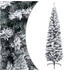 vidaXL Schlanker Künstlicher Weihnachtsbaum Beschneit grün 180 cm (320954)