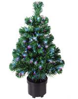 Weihnachtsbaum K&uuml;nstlich 66 Cm Klein Tisch Topf Glasfaser Mit Beleuchtung 9 Farben