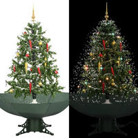 vidaXL Schneiender Weihnachtsbaum mit Schirmfu&szlig; Gr&uuml;n 140 cm