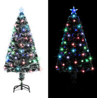 vidaXL Vorbeleuchteter Weihnachtsbaum mit St&auml;nder und LED 120 cm Glasfaser