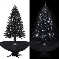 vidaXL Schneiender Weihnachtsbaum mit Schirmfu&szlig; Schwarz 190 cm PVC