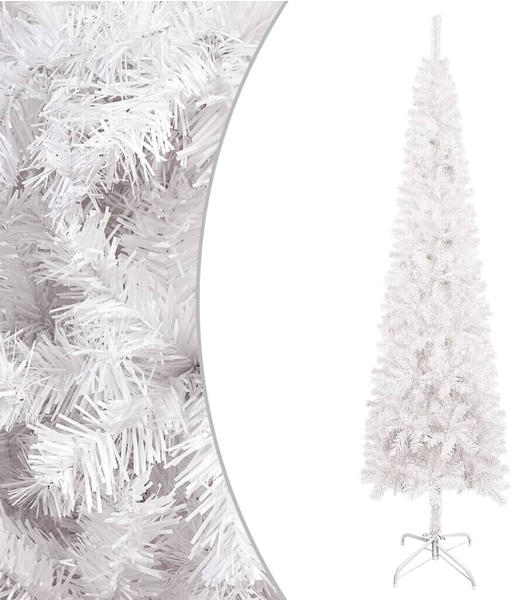 vidaXL Schlanker Weihnachtsbaum weiß 240 cm (329211)