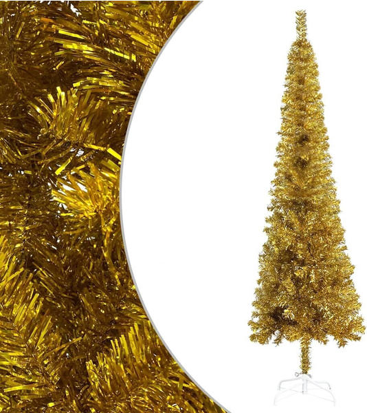 vidaXL Schlanker Weihnachtsbaum gold 150 cm (329233)