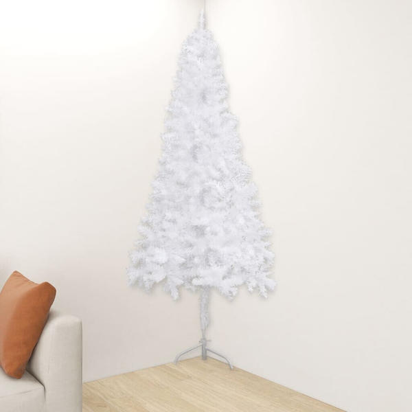 vidaXL Künstlicher Eck-Weihnachtsbaum weiß 210 cm (329170)