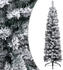 vidaXL Schlanker Künstlicher Weihnachtsbaum Beschneit grün 120 cm (329257)