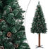 vidaXL Schlanker Weihnachtsbaum mit Echtholz und Schnee grün 210 cm (320962)