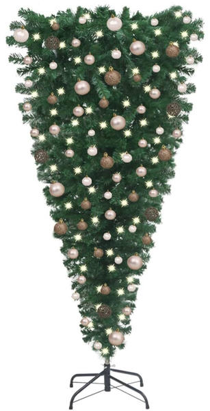 vidaXL Künstlicher Weihnachtsbaum Kopfüber mit LEDs & Kugeln 240 cm (3078059)