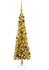 vidaXL Weihnachtsbaum Schlank mit LEDs & Kugeln gold 180 cm (3078046)