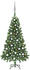vidaXL Künstlicher Weihnachtsbaum mit LEDs, Kugeln & Zapfen 150 cm (3077892)