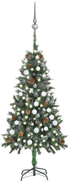 vidaXL Künstlicher Weihnachtsbaum mit LEDs, Kugeln & Zapfen 150 cm (3077895)