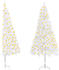 vidaXL Künstlicher Eck-Weihnachtsbaum mit LEDs weiß 150 cm (3077938)