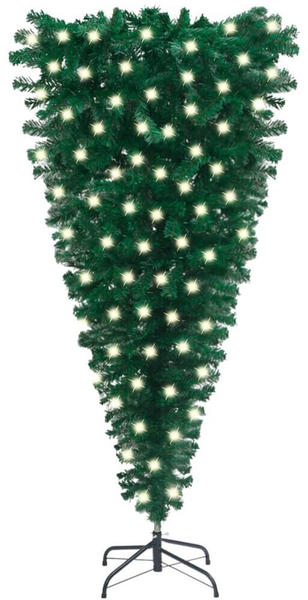 vidaXL Künstlicher Weihnachtsbaum Kopfüber mit LEDs grün 150 cm (3077974)