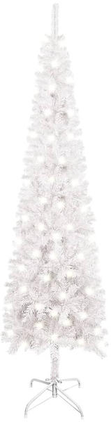vidaXL Weihnachtsbaum Schlank mit LEDs weiß 120 cm (3077978)