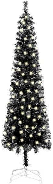 vidaXL Weihnachtsbaum Schlank mit LEDs schwarz 180 cm (3077990)