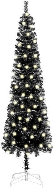 vidaXL Weihnachtsbaum Schlank mit LEDs schwarz 150 cm (3077989)