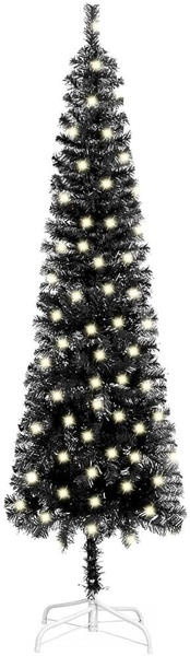 vidaXL Weihnachtsbaum Schlank mit LEDs schwarz 210 cm (3077991)