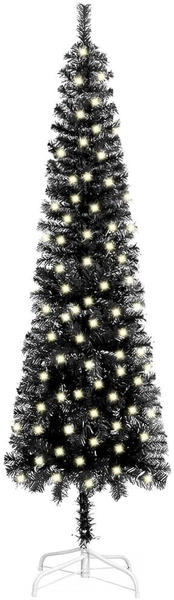 vidaXL Weihnachtsbaum Schlank mit LEDs schwarz 240 cm (3077992)