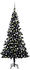 vidaXL Künstlicher Weihnachtsbaum mit LEDs & Kugeln schwarz 210cm (3077677)