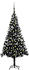 vidaXL Künstlicher Weihnachtsbaum mit LEDs & Kugeln schwarz 240cm (3077678)
