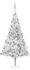 vidaXL Künstlicher Weihnachtsbaum mit LEDs & Kugeln silber 210cm (3077697)