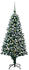 vidaXL Künstlicher Weihnachtsbaum mit LEDs Kugeln Zapfen 210 cm (3077704)