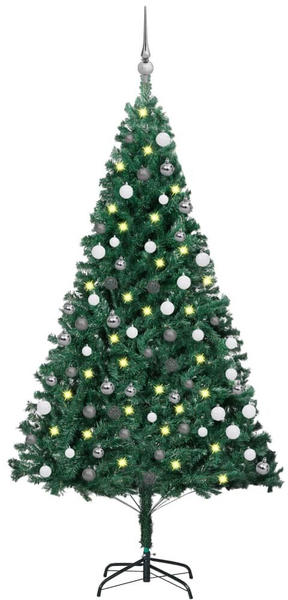 vidaXL Künstlicher Weihnachtsbaum mit LEDs & Kugeln grün 120 cm (3077706)