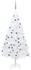 vidaXL Künstlicher Weihnachtsbaum mit LEDs & Kugeln weiß 150 cm (3077712)