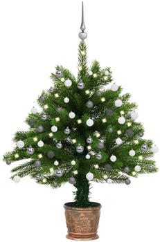 vidaXL Künstlicher Weihnachtsbaum mit LEDs & Kugeln 65 cm grün (3077723)