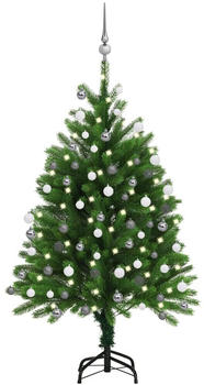 vidaXL Künstlicher Weihnachtsbaum mit LEDs & Kugeln 120 cm grün (3077725)